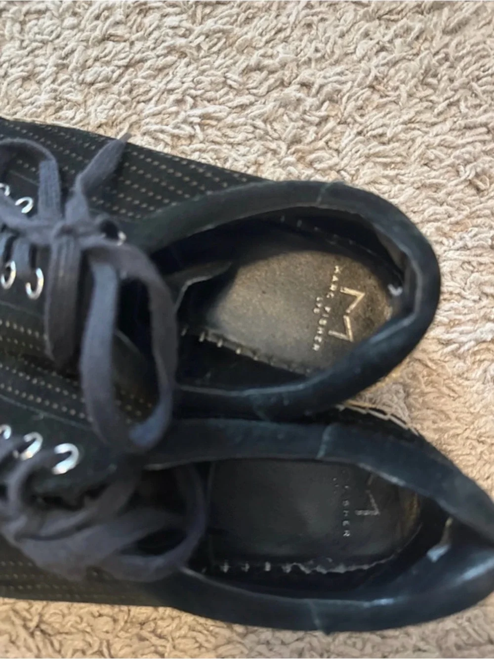 Marc Fisher Black Espadrille Platform Sneakers - Women's Casual Lace-Up